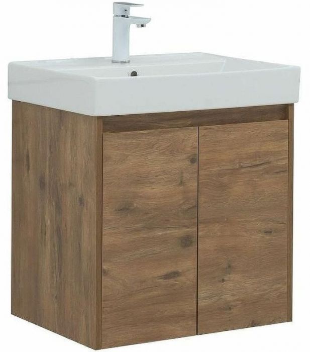 Тумба с раковиной Aquanet Nova Lite 60 302525 подвесная Дуб рустикальный