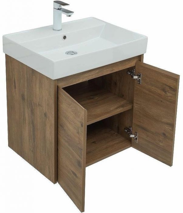 Тумба с раковиной Aquanet Nova Lite 60 302525 подвесная Дуб рустикальный