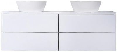 Тумба с раковиной Orange Otto 130 Ot-130TuMDF+B08-360W подвесная Белый глянец