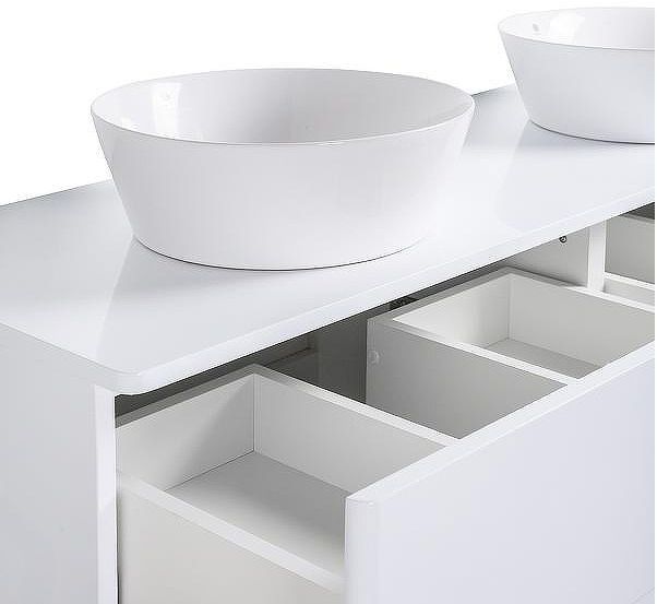 Тумба с раковиной Orange Otto 130 Ot-130TuMDF+B08-360W подвесная Белый глянец