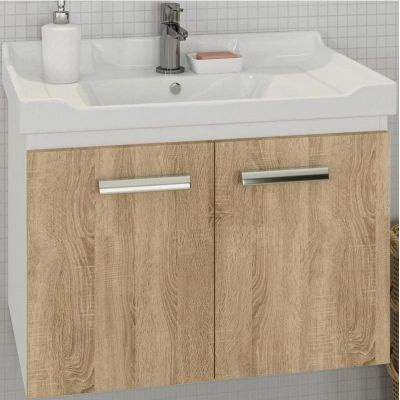 Тумба с раковиной Comforty Рига 60 00004142213 подвесная Дуб сонома