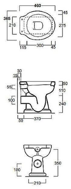 Унитаз Simas Londra LO901bi приставной без бачка и сиденья