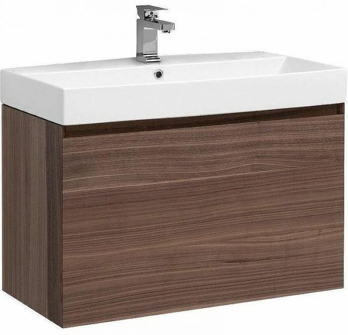 Тумба под раковину Aquanet Нью-Йорк 85 203947 подвесная Орех