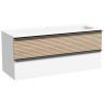 Тумба подвесная SANCOS под раковину Delta, Дуб светлый/белый 1195х445х500, DL120W