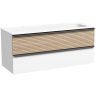 Тумба подвесная SANCOS под раковину Delta, Дуб светлый/белый 1195х445х500, DL120W