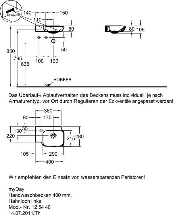 Раковина Keramag myDay, 125440000