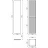 Шкаф-пенал SANCOS Snob R подвесной, Beige Soft 350х350х1650, PSNR35CE