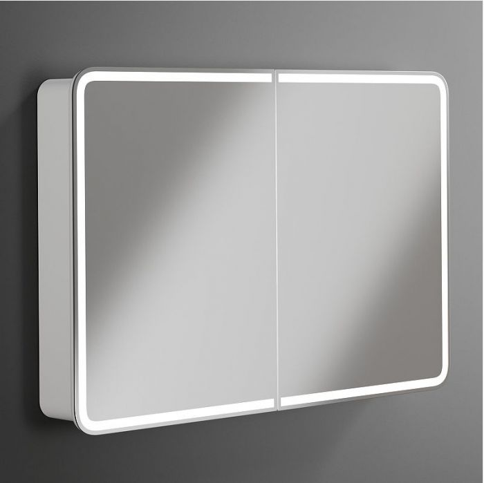 Зеркальный шкаф STWORKI Ольборг 120 МВК078 с подсветкой цвет Белый
