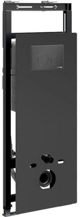 Инсталляция WasserKRAFT Salm 27TLT.010.ME.BL.MB02 для унитаза Черное стекло с Черной матовой клавишей смыва