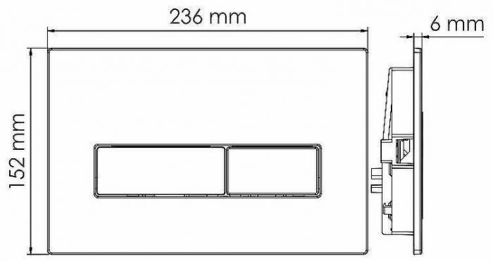 Инсталляция WasserKRAFT Vils 56TLT.010.ME.PB03 для унитаза с клавишей смыва Черный глянец