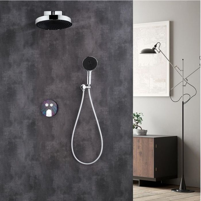 Душевая система Black&White Gravity GH-9401-MC 9401C с термостатом цвет Хром