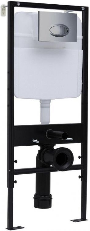 Инсталляция Logan Oval 299420 для унитаза с клавишей смыва цвет Хром