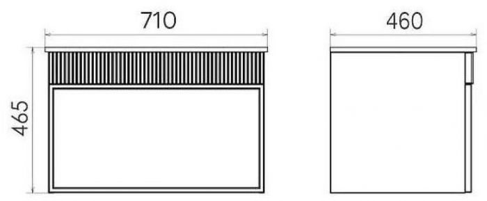 Тумба с раковиной Comforty Мадрид 70 00-00020643 подвесная Серый шелк