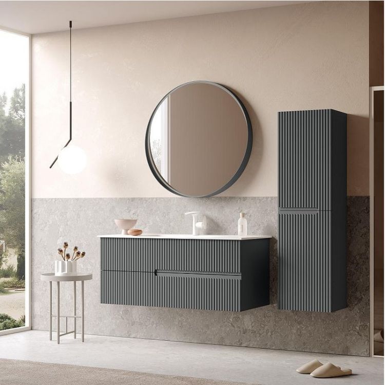 Тумба с раковиной Orka Moonlight 120 5001506 подвесная цвет Антрацит матовый