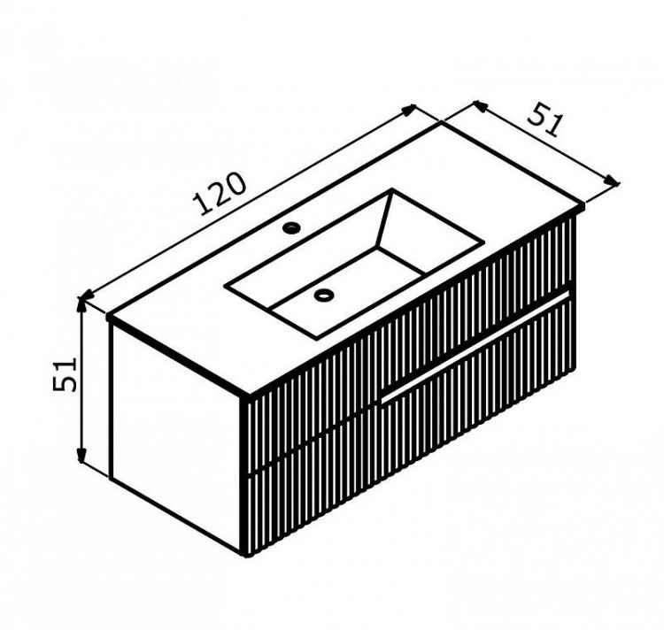 Тумба с раковиной Orka Moonlight 120 5001506 подвесная цвет Антрацит матовый