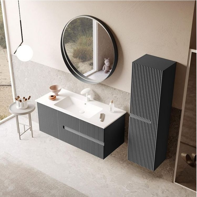 Шкаф пенал Orka Moonlight 40 3001322 подвесной цвет Антрацит матовый