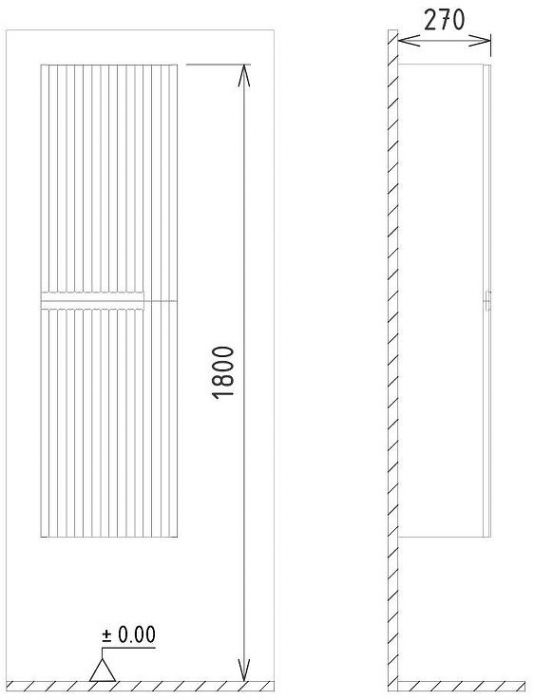 Шкаф пенал Orka Moonlight 40 3001322 подвесной цвет Антрацит матовый