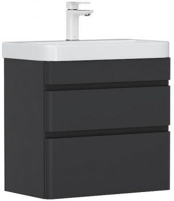 Тумба под раковину Equil Eltoro 70 tpELTR70.2Y-03 подвесная цвет Черный матовый