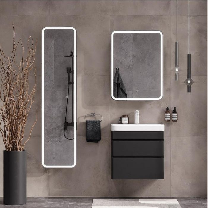 Тумба под раковину Equil Eltoro 70 tpELTR70.2Y-03 подвесная цвет Черный матовый