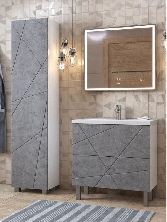 Шкаф пенал Vigo Geometry 45 pn.GEO.45 цвет Бетон