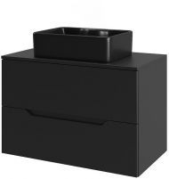 Тумба с раковиной Orange Line 70 Li-70TubMDF+B01-475MB подвесная цвет Черный матовый