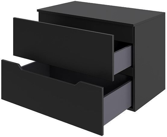 Тумба с раковиной Orange Line 70 Li-70TubMDF+B01-475MB подвесная цвет Черный матовый