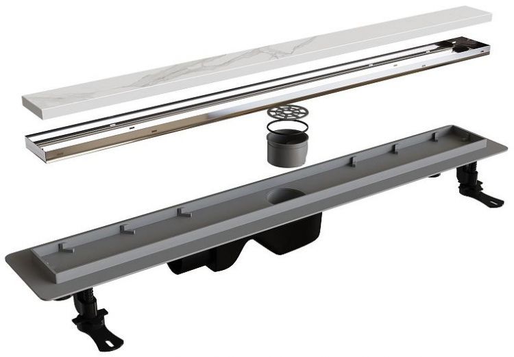 Душевой лоток RGW Drain Leo-21-40 60212140-01 с решеткой Хром / под плитку