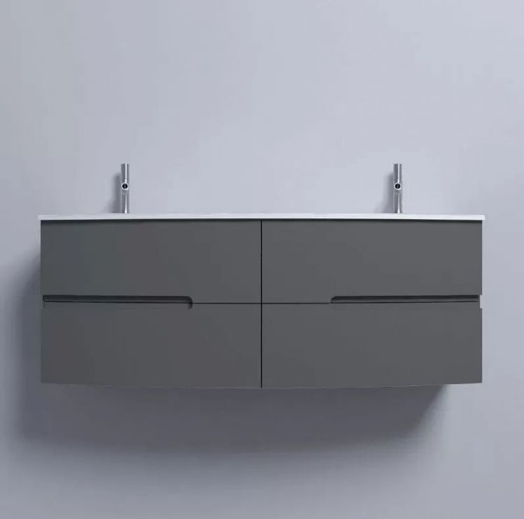 Тумба под раковину Jacob Delafon Nona 140 см EB1891RU-442, глянцевый серый антрацит Тумба под раковину Jacob Delafon Nona 140 см EB1891RU-442, глянцевый серый антрацит