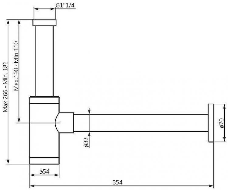 Сифон для раковины Damixa Option 210800000 Хром Сифон для раковины Damixa Option 210800000 Хром