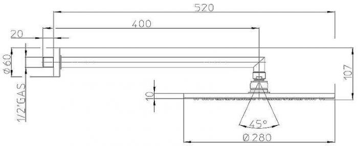 Верхний душ Bossini Cosmo H70596I.021 Золото
