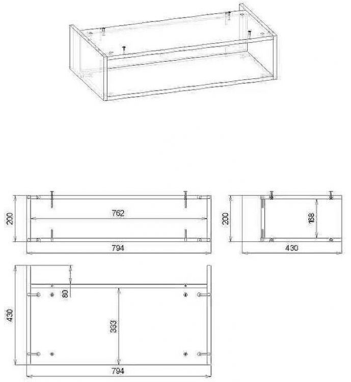 Ниша для тумбы Бриклаер Кристалл 80 4627125415906 Дуб Бунратти