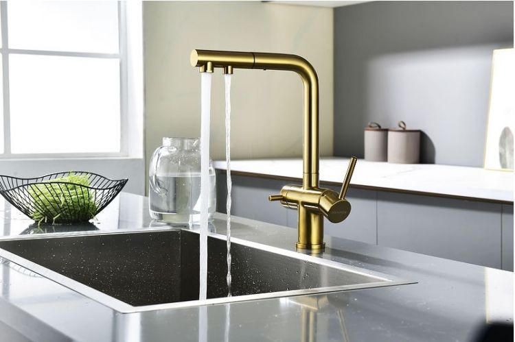 Смеситель для кухни Paulmark Serpentine Se213222-BG цвет Брашированное золото Смеситель для кухни Paulmark Serpentine Se213222-BG цвет Брашированное золото