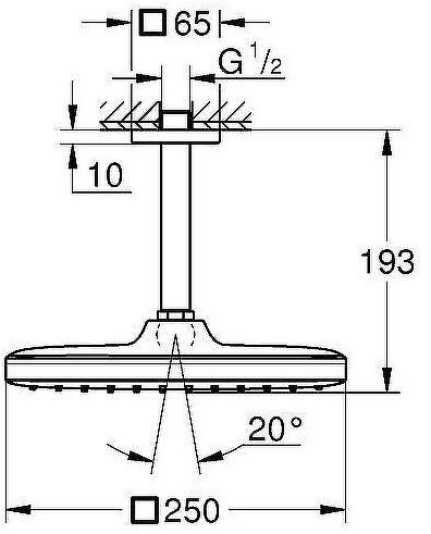 Верхний душ Grohe Tempesta 250 26688000 Хром