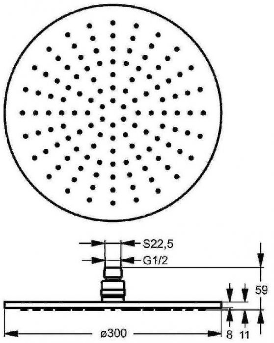 Верхний душ Ideal Standard Ideal Rain Soft L1 B9443AA Хром