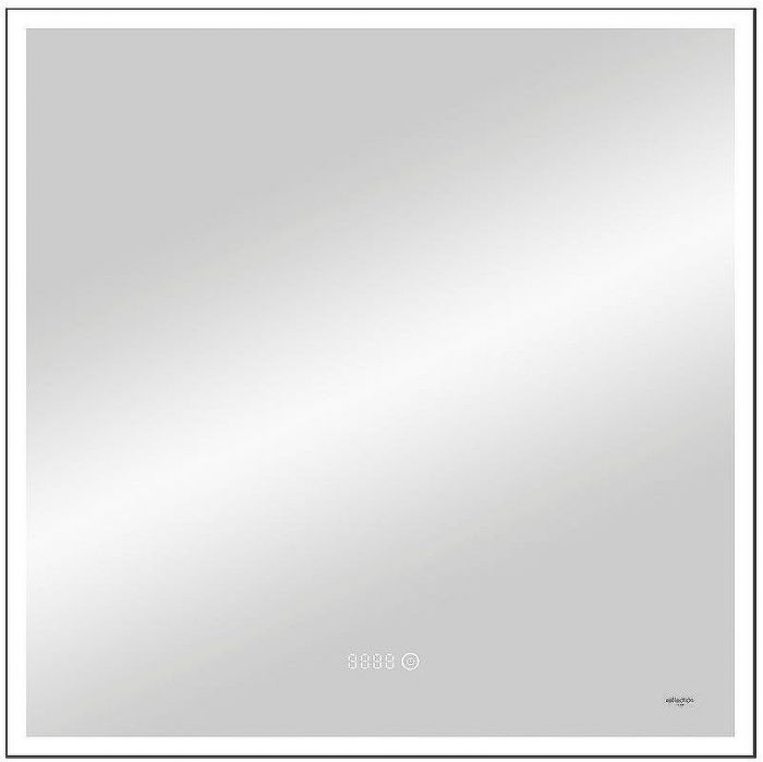 Зеркало Reflexion Ghost 800х800 RF5224GH с подсветкой Черное с сенсорным выключателем, диммером и часами