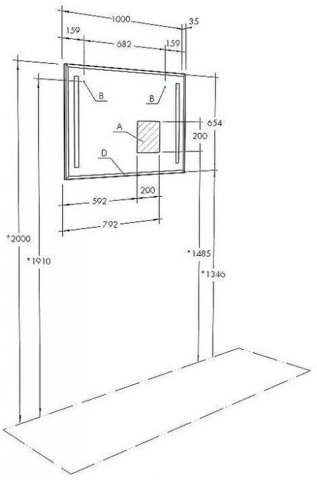Зеркало Aquaton Отель 100 1A107402OT010 с подсветкой с функцией антипар