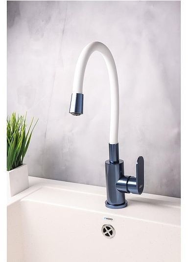 Смеситель для кухни Ekko E4223-7 цвет Синий Белый