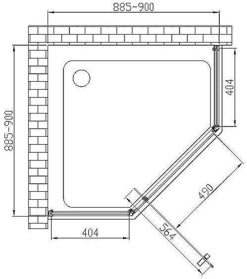 Душевой уголок Vincea Penta 90x90 VSP-3P900CLB профиль Черный стекло прозрачное