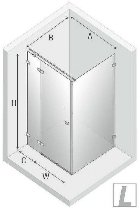 Душевой уголок New Trendy Avexa Gold 90х100 L EXK-1746 профиль Брашированное золото стекло прозрачное