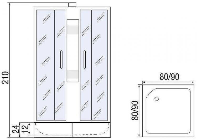Душевая кабина River Neva 90x90 МТ Б/К 10000000819 с поддоном