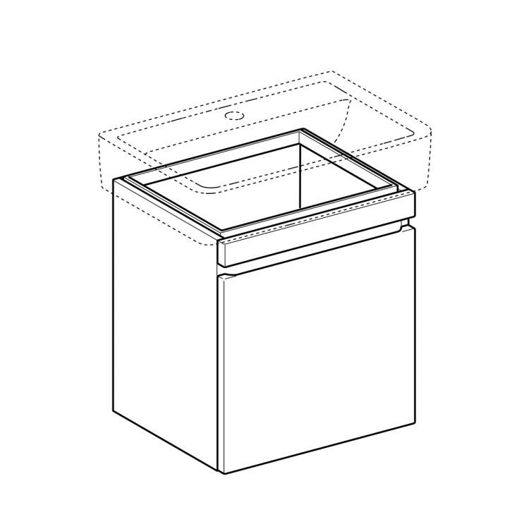 Тумба под раковину Geberit Renova Nr. 1 Plan , 53x44, натуральный дуб [869603000]