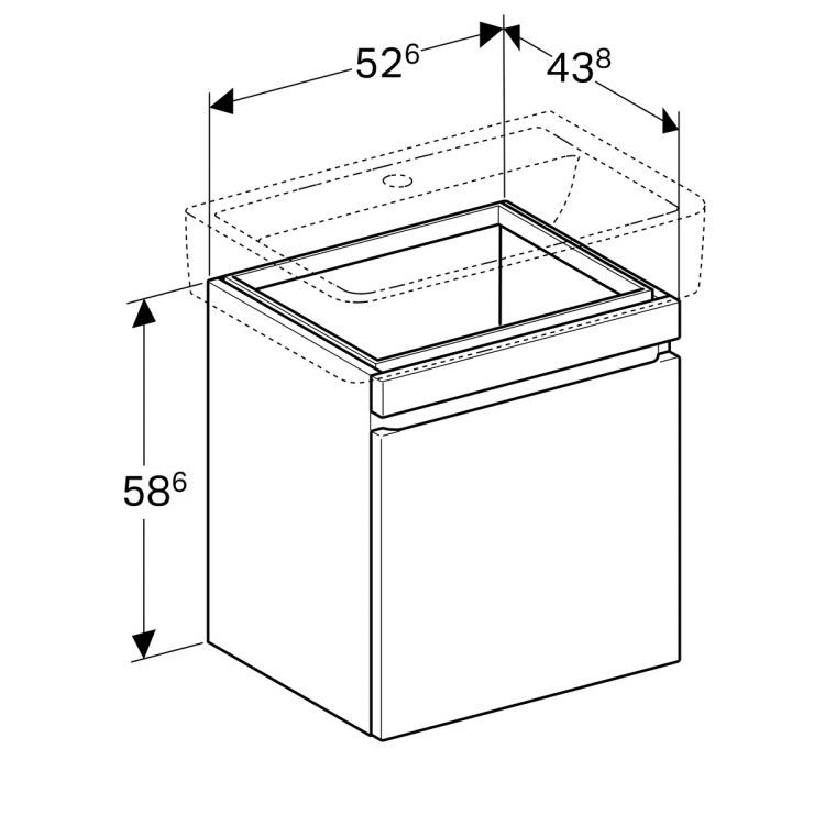 Тумба под раковину Geberit Renova Nr. 1 Plan , 53x44, натуральный дуб [869603000]