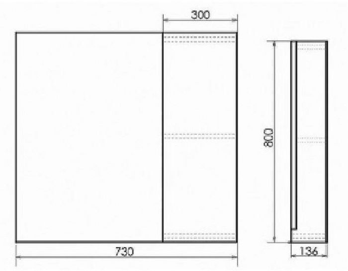 Зеркало со шкафом Comforty Кельн 75 00004149061 Дуб темный