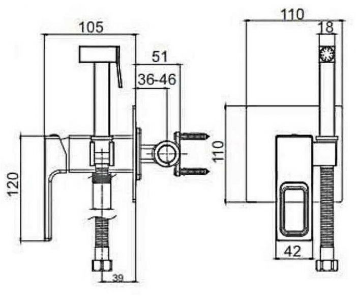 Гигиенический душ со смесителем Gappo G7217-8 Белый Хром