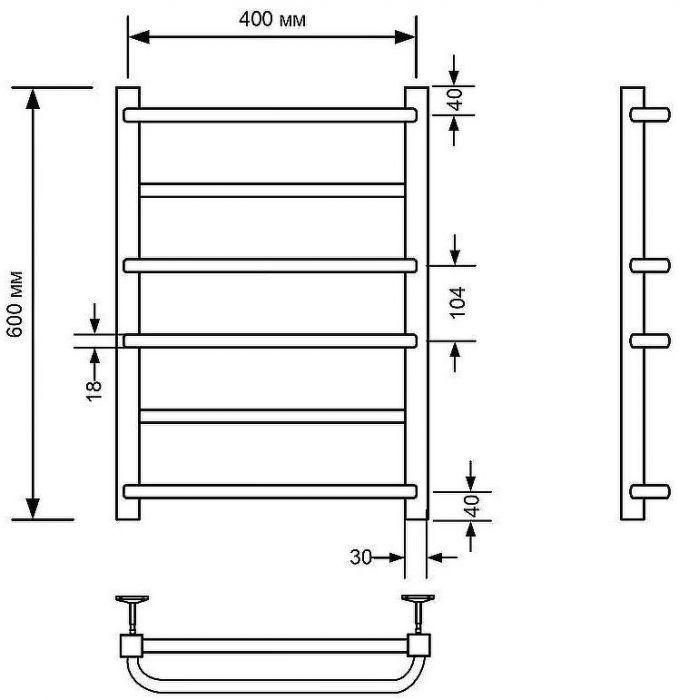 Водяной полотенцесушитель Comfysan Puro-K W-6 60x40 013066 Хром
