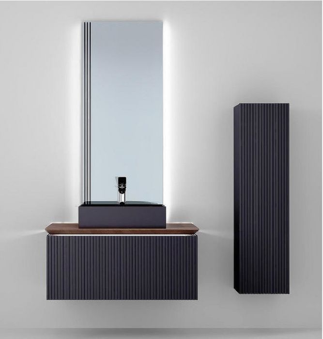 Тумба под раковину Jorno Strong 100 Str.01.100/P/A подвесная Антрацит