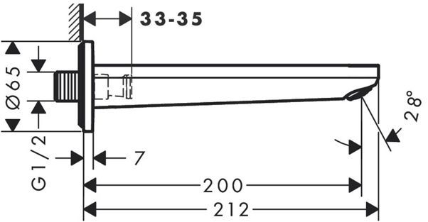 Hansgrohe Rebris E Излив на ванну, цвет: хром
