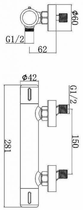 Смеситель для душа Agger Thermo A2450000 Хром глянцевый