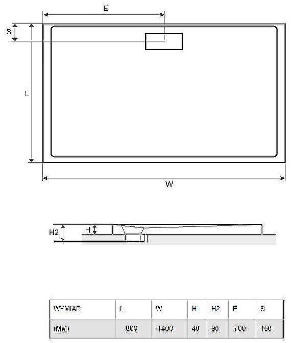 Акриловый поддон для душа Excellent Zero 140х80 BREX.1203.140.080.WHN Белый