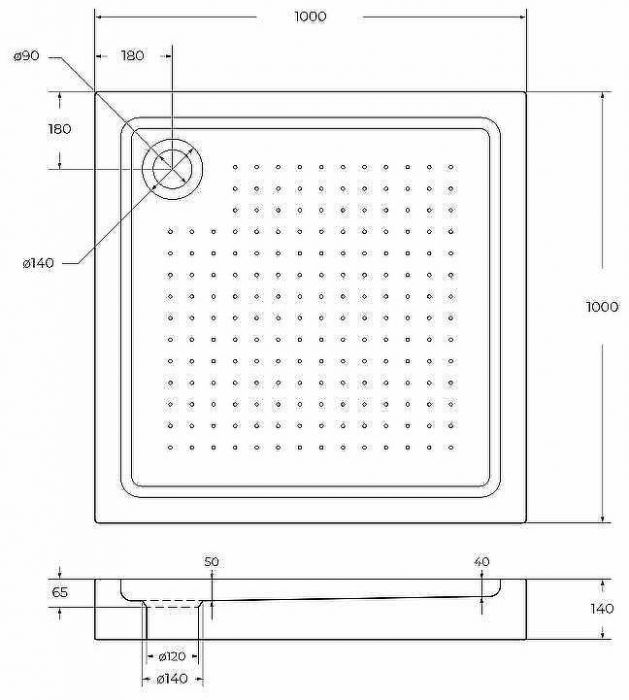 Акриловый поддон для душа BelBagno Tray 100x100 TRAY-BB-A-100-15-W Белый
